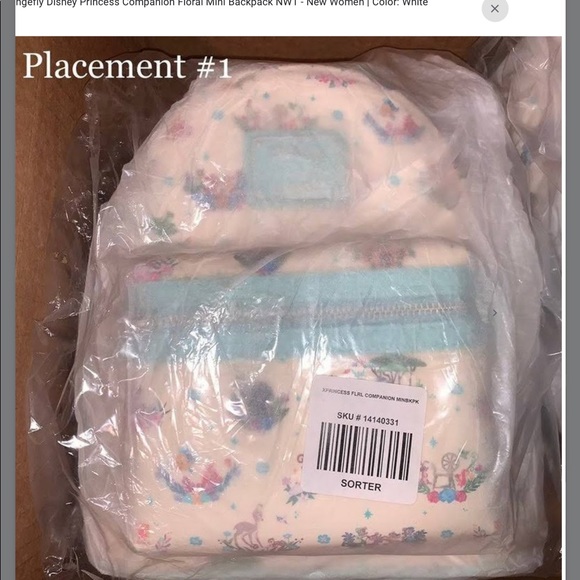 NWT loungefly Disney princess companion floral backpack - Picture 8 of 9